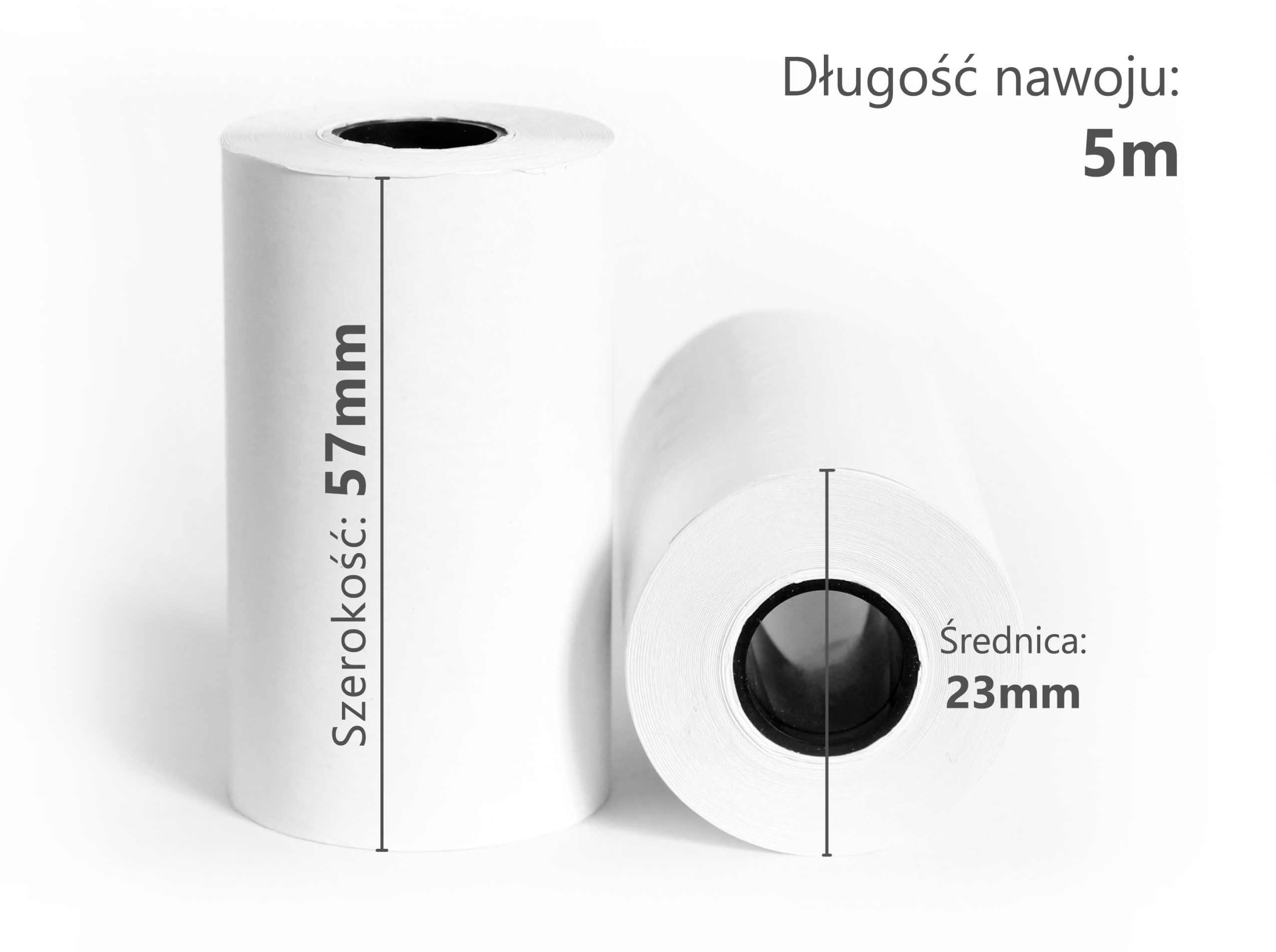 Rolki do kas 57mm x 5m