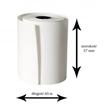 Papier do kas – 57mm x 60m – KARTON - 60 rolek »